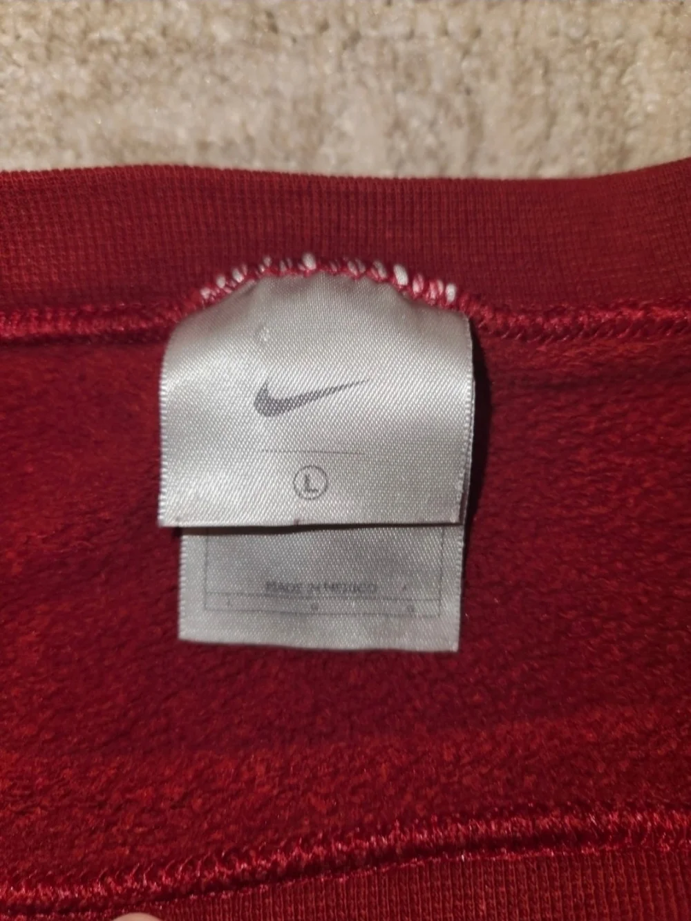 Nike Men's Deep Red Crewneck Sweatshirt